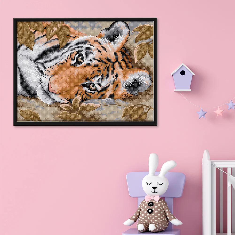 14ct Stamped Cross Stitch -  Tiger(29*21cm)