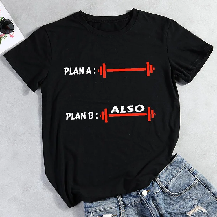 fitness Plan Round Neck T-shirt-Annaletters