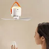Hanging and standing dual-purpose audio small ceiling fan USB portable fan camping fan with night light detachable fan blades replaceable 4-speed timer with remote control
