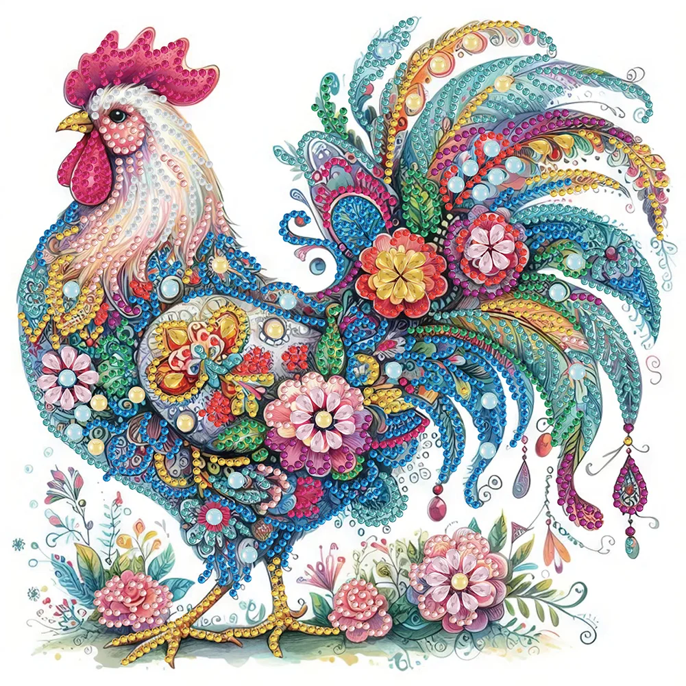 Partial Special-shaped Crystal Rhinestone Diamond Painting - Chicken(Canvas|30*30cm)