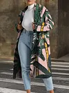 Contrast Color Lapel Collar Loose Long Sleeve Buttoned Long Woolen Coat