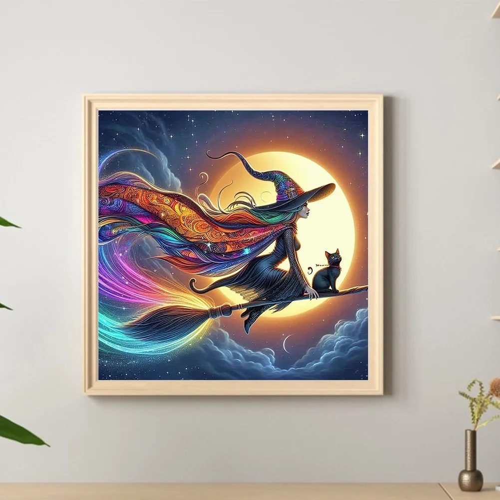 Diamond Painting - Full Round Drill - Halloween Witch(Canvas|40*40cm)