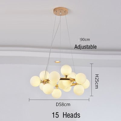 Modern Magic Bean Glass Pendant Light Nordic Dining Room Kitchen Lights G4 Gold Glass Hanging Lamps Avize Lustre Lightings
