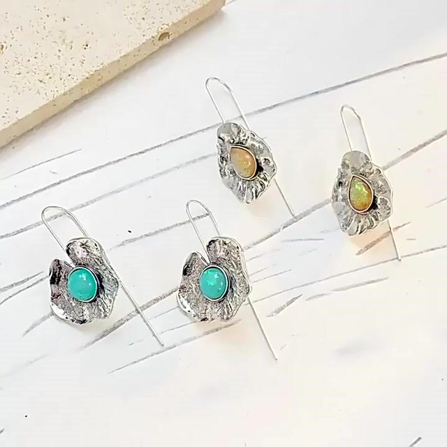 Ruffle Lily Moonstone Earrings