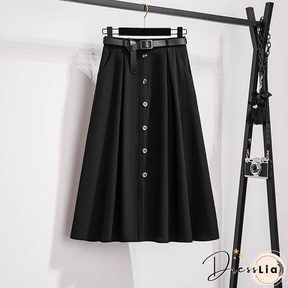 Fashion V-Collar Blouse+Belt Skirt P11743