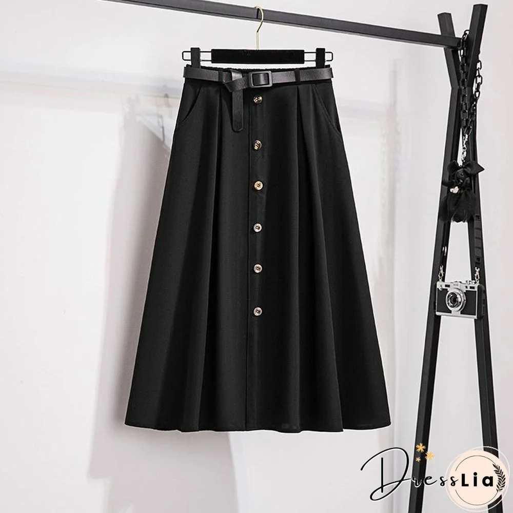 Fashion V-Collar Blouse+Belt Skirt P11743