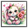 Rabbit and Flowers Full Stamped Cross Stitch Kit 18CT 2-Strand 25x25cm