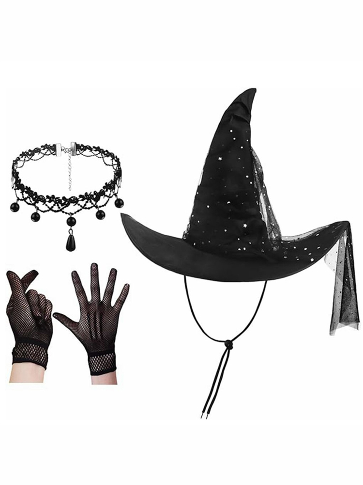 Comstylish Halloween Witch Hat Accessory Set