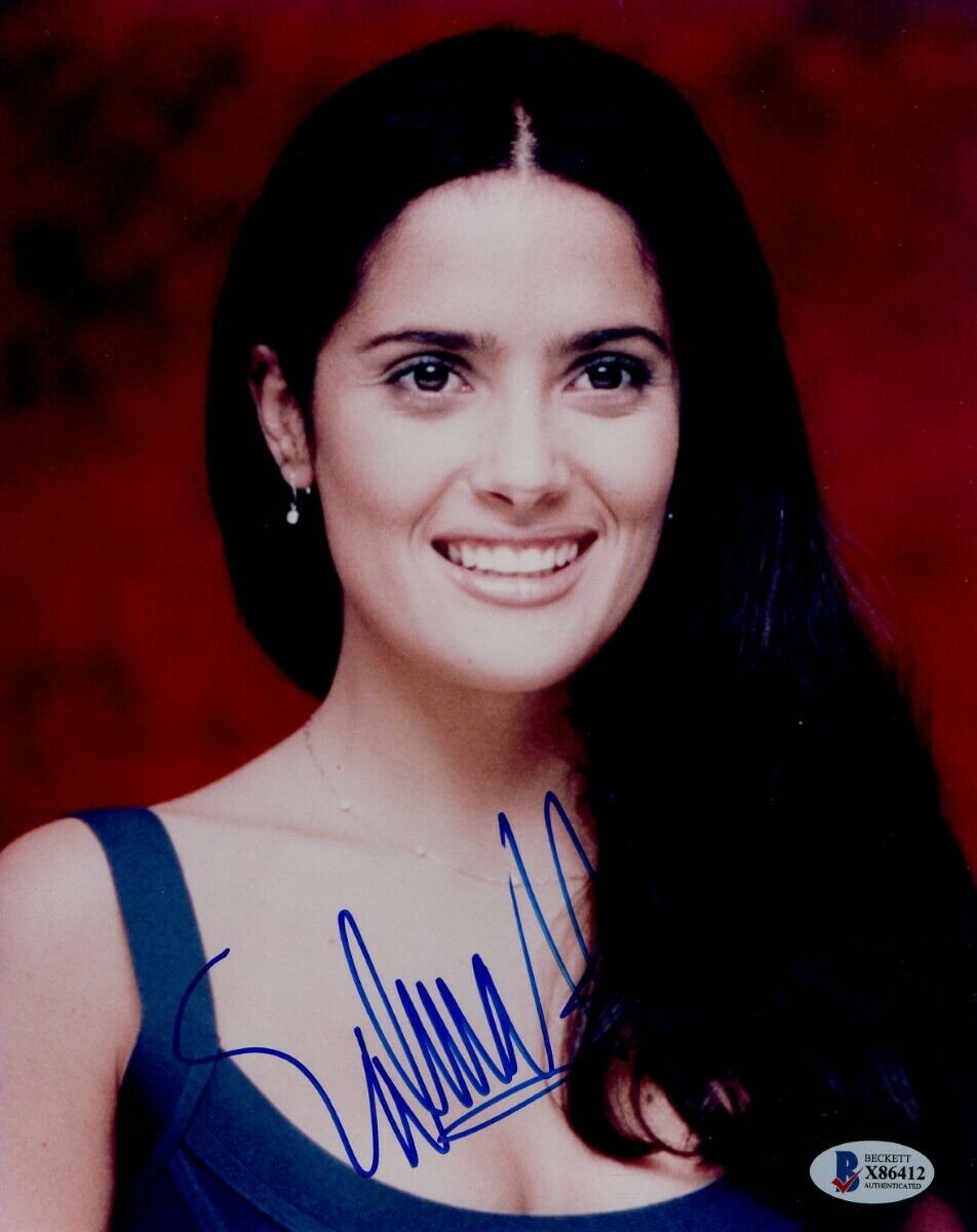 Selma Hayek Signed Autographed 8X10 Photo Poster painting Sexy Close-Up Headshot BAS X86412