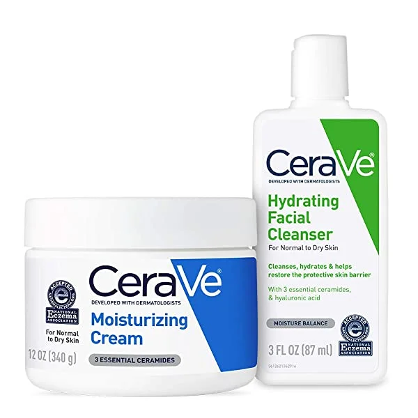 CeraVe Moisturizing Cream | Body and Face Moisturizer for Dry Skin | Body Cream with Hyaluronic Acid and Ceramides | Normal | Fragrance Free | 19 Oz | Packages May Vary 19oz Cream