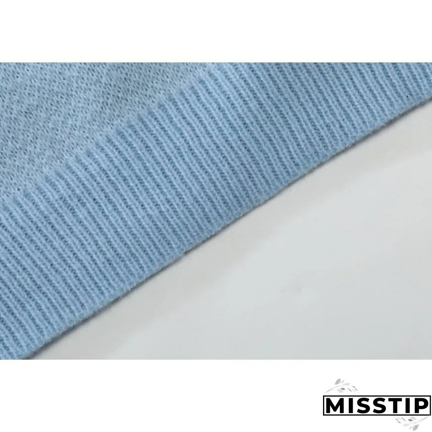 Two Tone Flame Pattern Knit Sweater