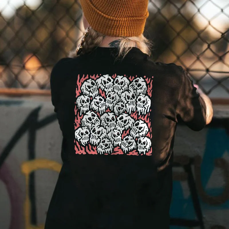Bones Fire Printed Women's T-shirt -  