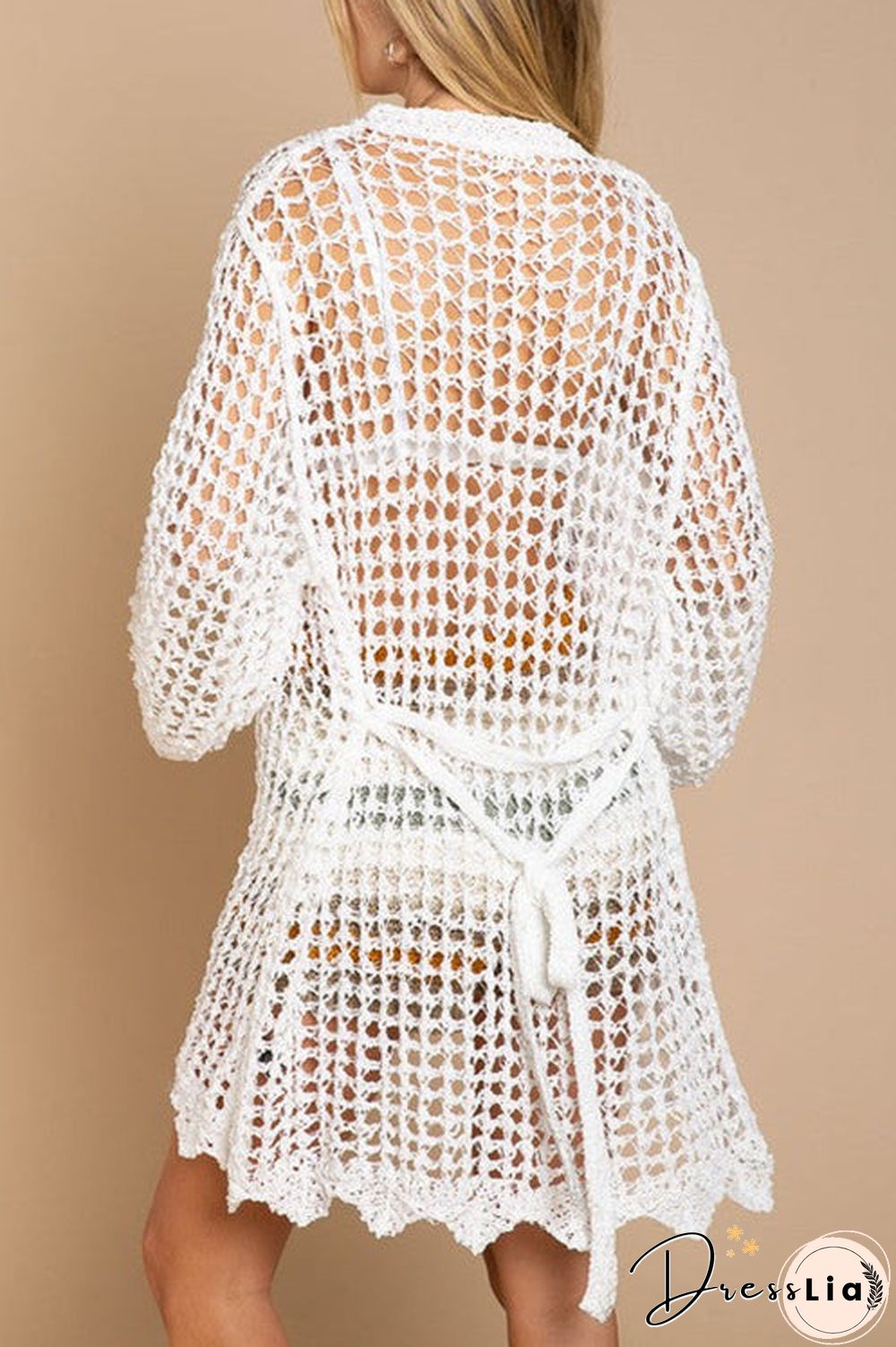 Loose Weave Long Belted Cardigan