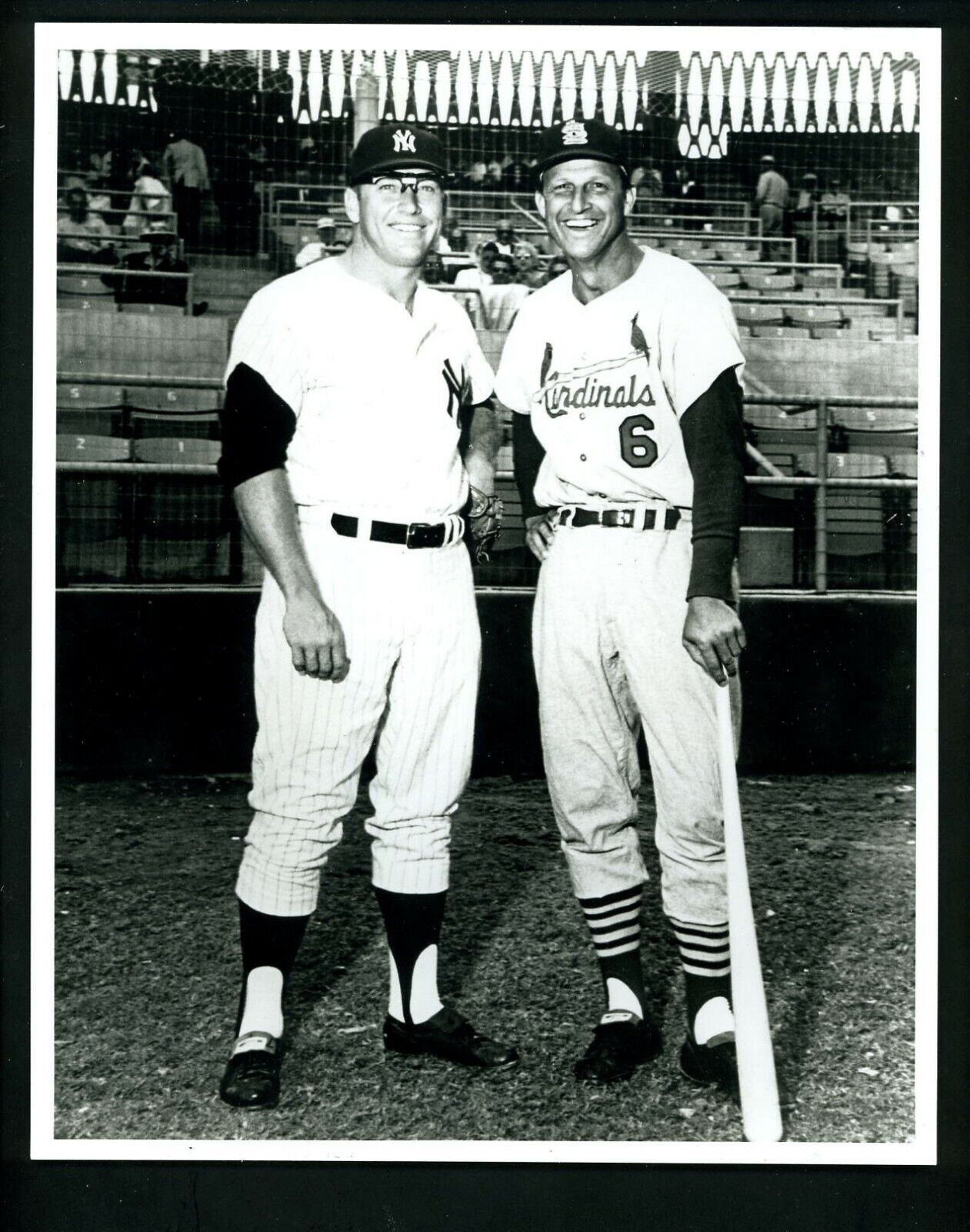 Mickey Mantle & Stan Musial Spring training 1963 Type IV Press Photo Poster painting Yankees