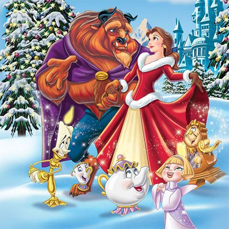 Beauty And The Beast 40*40CM(Canvas) Full Round Drill Diamond Painting gbfke