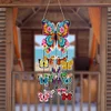 (US Only)Double Sided Flower Butterflies Crystal Wind Chimes Pendant Kit for Window Decor