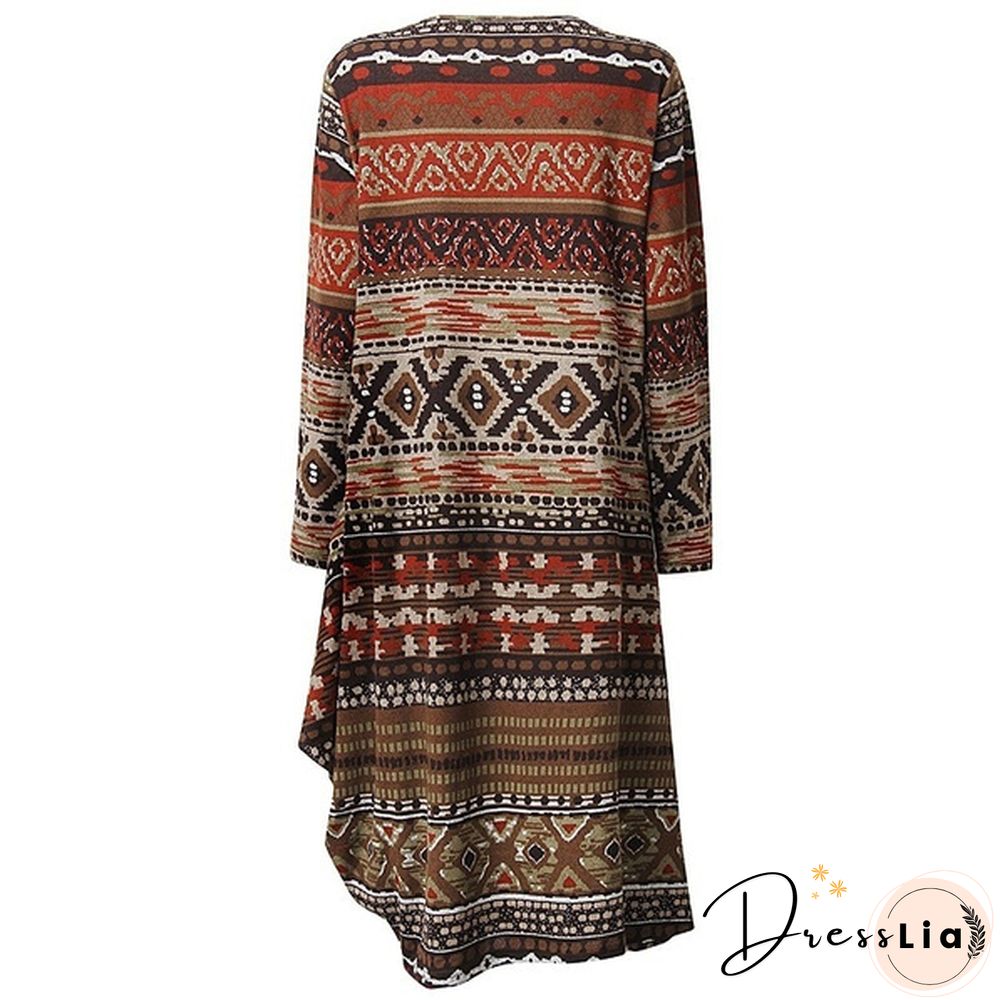 3 Colors Womens Vintage Boho Long Sleeve Floral Kaftan Baggy Maxi Dress Vestidos Plus Size S-5XL