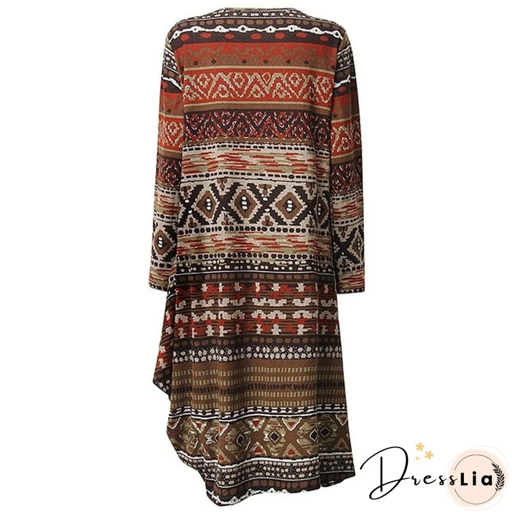 3 Colors Womens Vintage Boho Long Sleeve Floral Kaftan Baggy Maxi Dress Vestidos Plus Size S-5XL