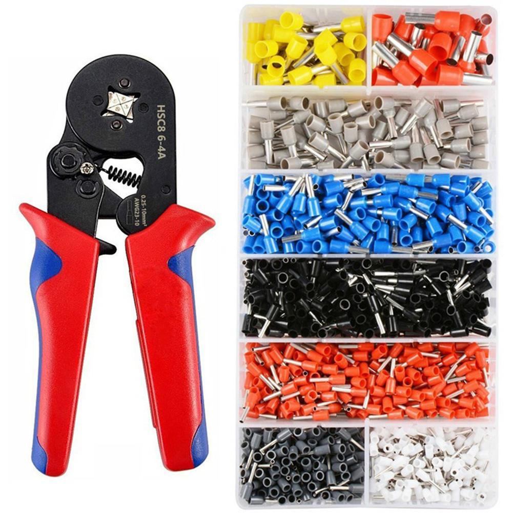 

HSC8 6-4 Terminal Crimping Pliers Wire Stripper Crimper+ 1200 Terminals Kit, 501 Original