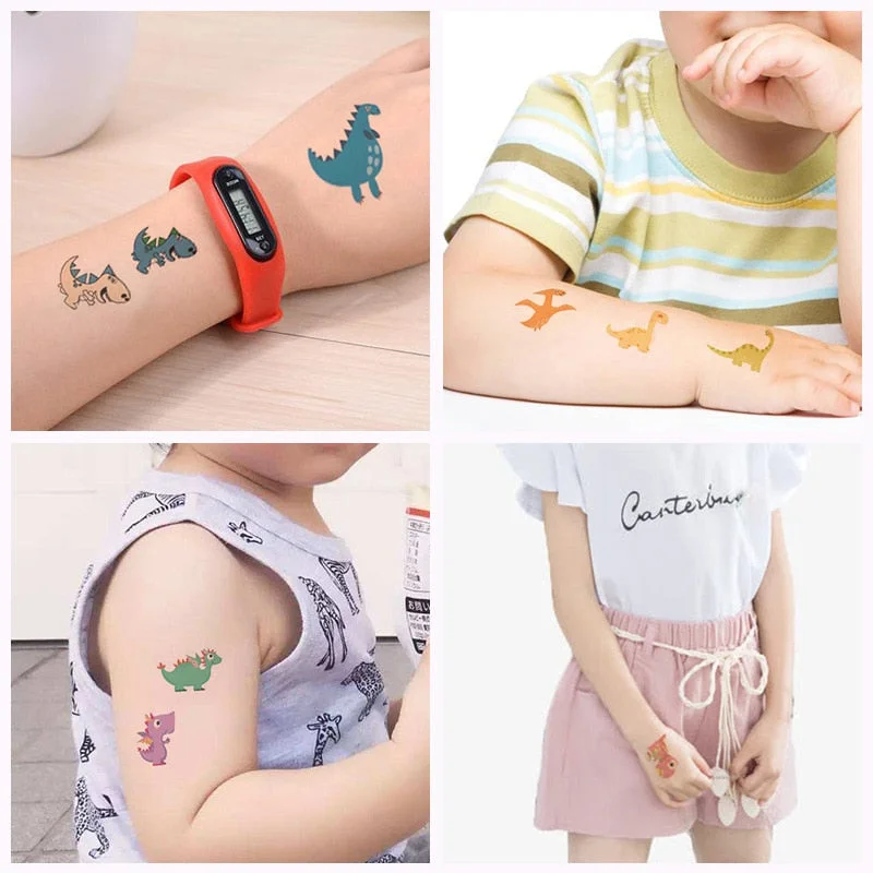 New dinosaur tattoo stickers waterproof children cute cartoon tyrannosaurus pterosaur animal party toy tattoo stickers