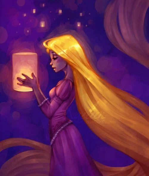 Rapunzel Holding Lantern in her Hands Paint by Numbers Kits QM3176
