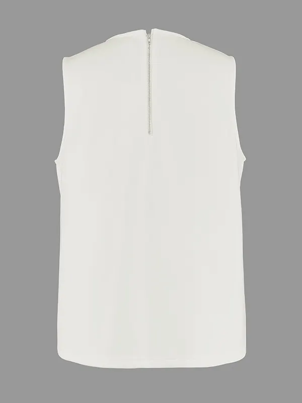 A Line Vest Top with Front Pocket in Lime