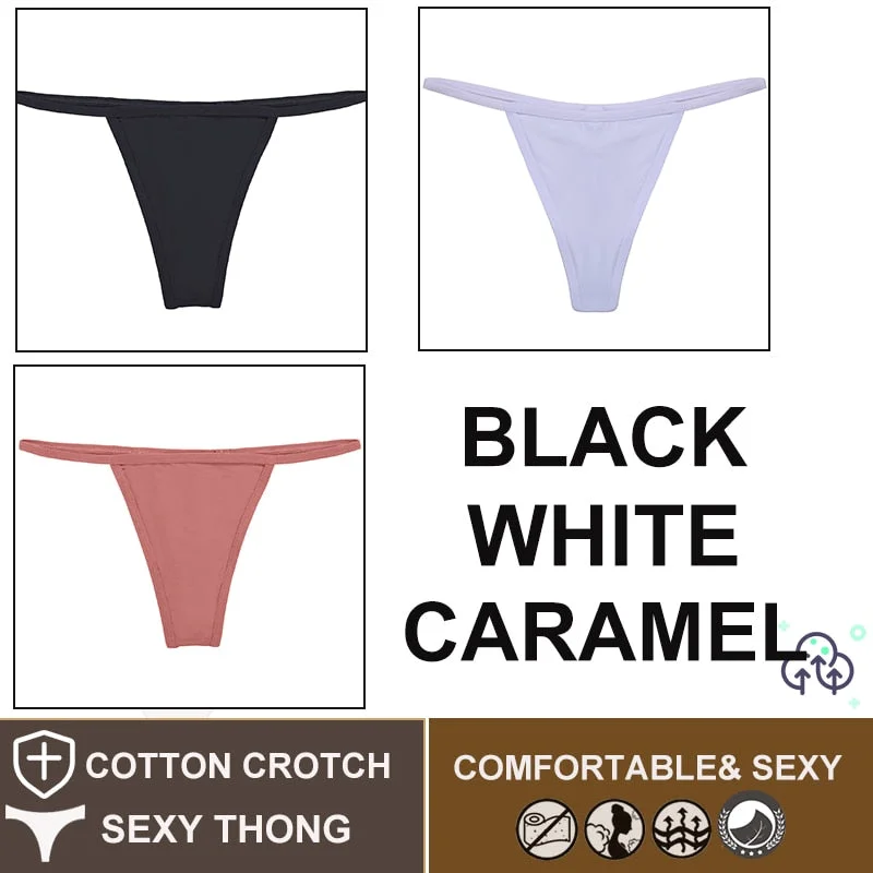 FINETOO 3PCS/Set M-XL Sexy G-string Panties Cotton Women's Underwear Girls Female Underpant Pantys Ladies Bikini Thong Lingerie