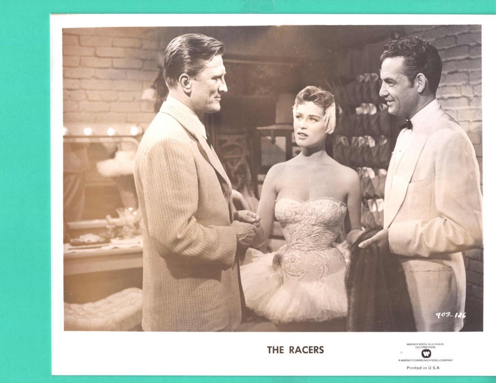 KIRK DOUGLAS BELLA DARVI CESAR ROMERO 1955 Movie Promo Photo Poster painting 8x10 The Racers