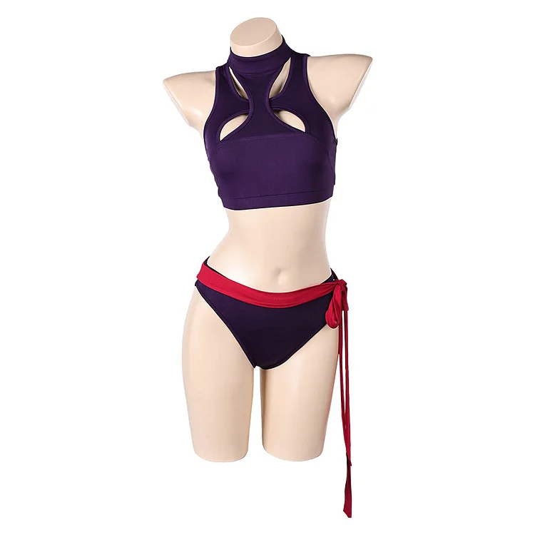 Mv Rivals (2025) Psylocke Purple Split Swimsuit Outfits Cosplay Costume