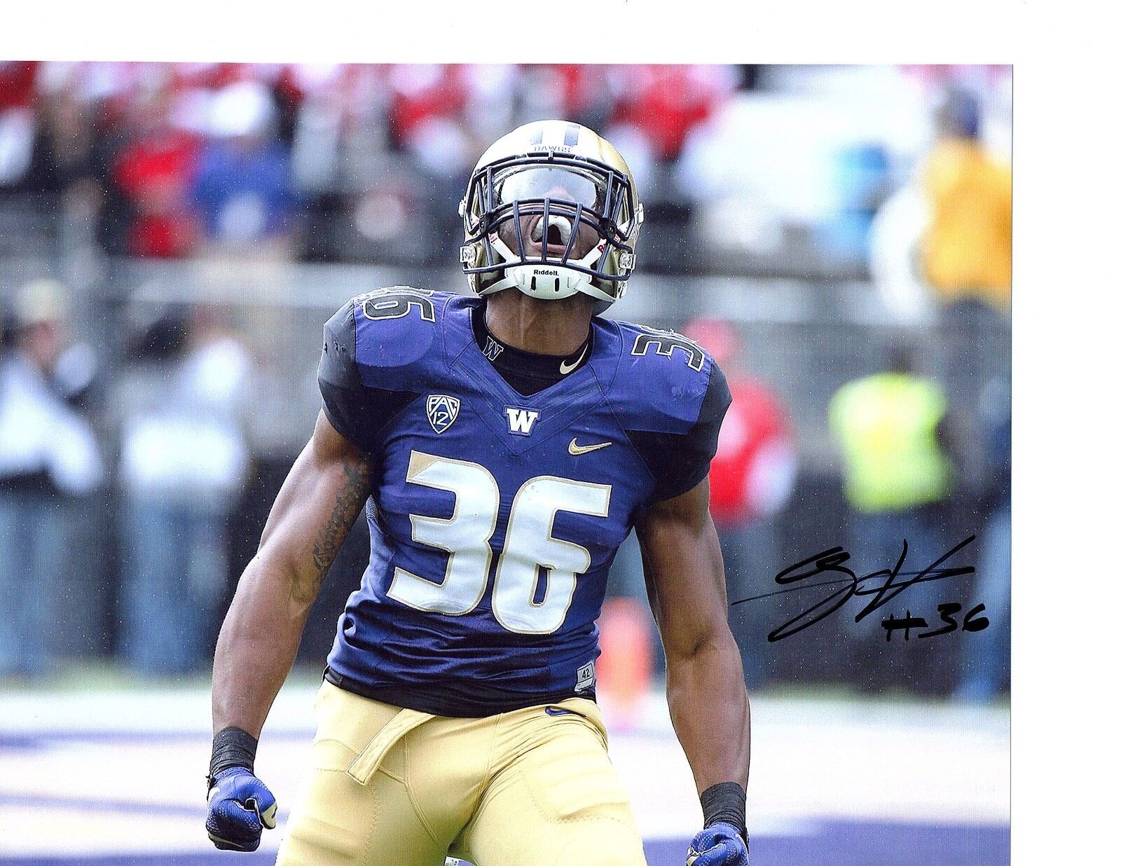 Azeem Victor Washington Huskies signed autographed 8x10 football Photo Poster painting COA b