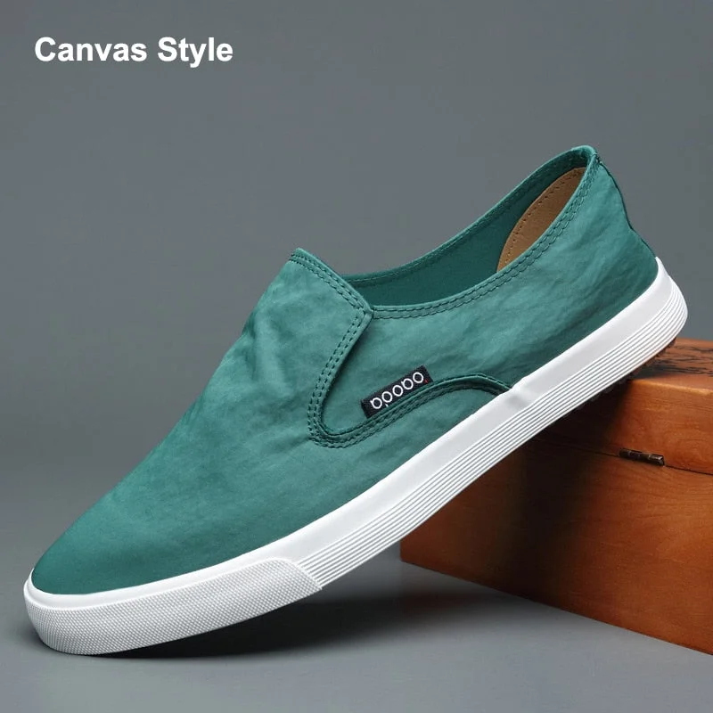 YITU New Men's Vulcanized Shoes Lac-up Loafer Shoes Breathable Korean Style Sneakers Flats Fashion Men Casual Canvas Shoes