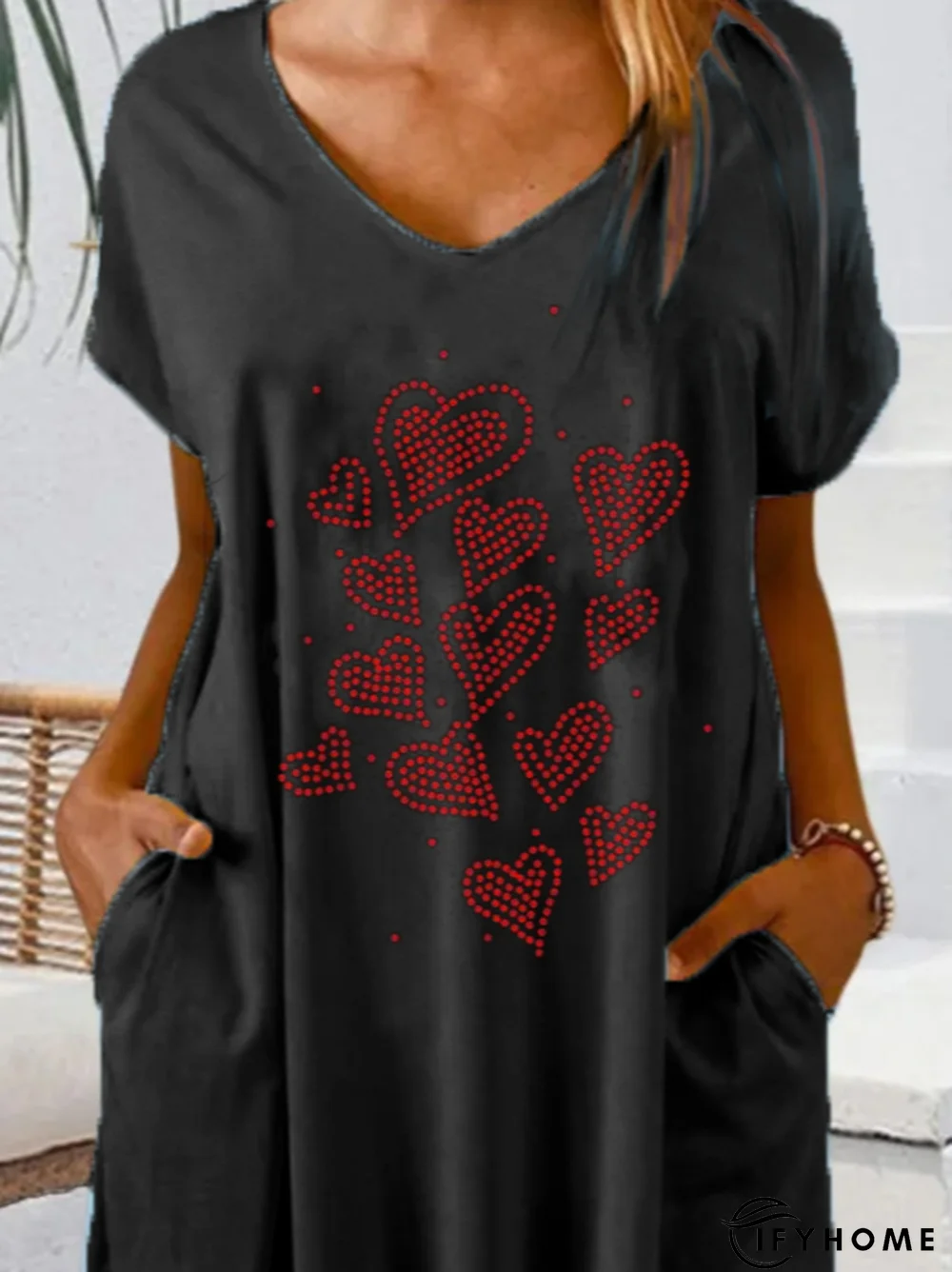 Casual V Neck Dress | IFYHOME