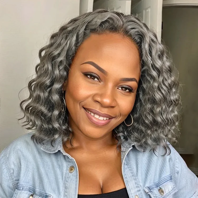 Trendy Style & Color | Salt & Pepper Loose wave 5x5 HD Lace Closure
