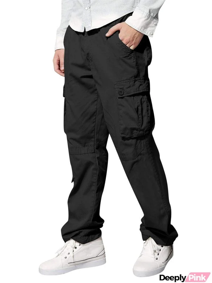 Trendy Multi Pockets Loose Button Leisure Pants for Men