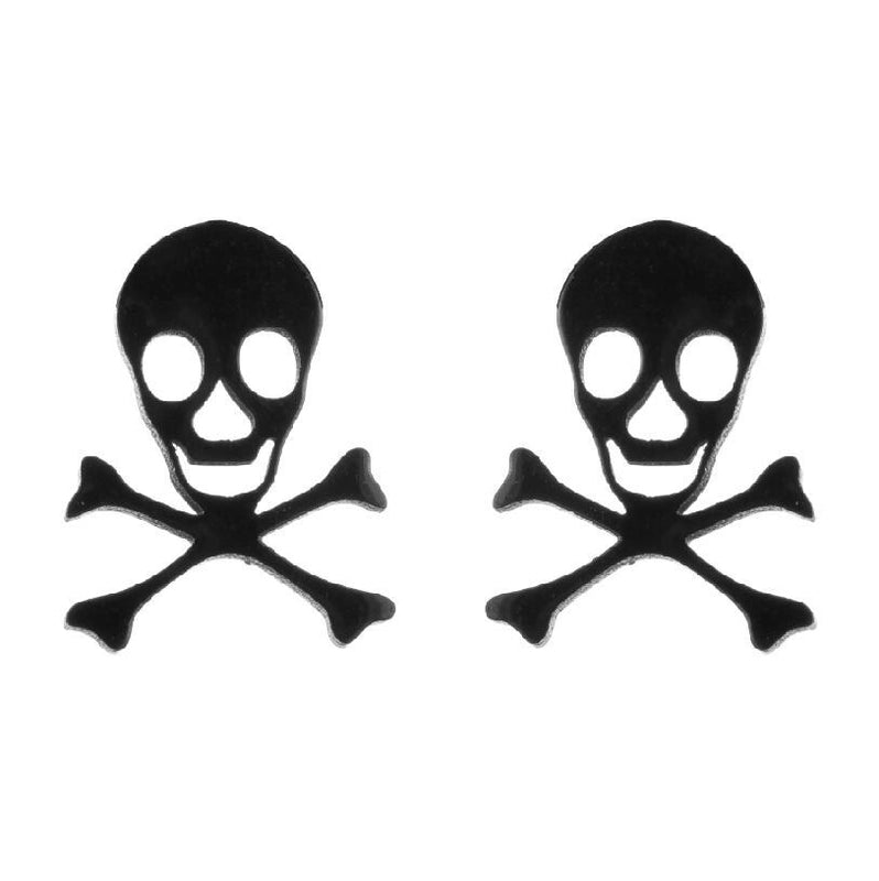 1 Pair Halloween Fashion Smile Face Star Skull Plating Hollow Out Stainless Steel Ear Studs