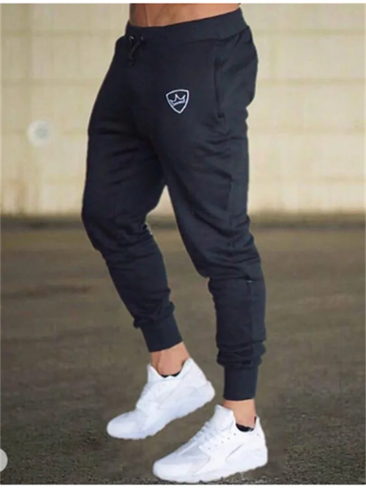 Men's Sweatpants Joggers Trousers Track Pants Drawstring Elastic Waist Geometric Pattern Sports Outdoor Cotton Blend Athleisure ArmyGreen Black-Cosfine