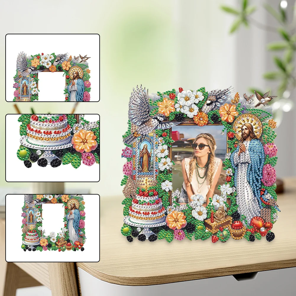 5D DIY Faith Acrylic Special Shape Rhinestone Tabletop Photo Frame Kit