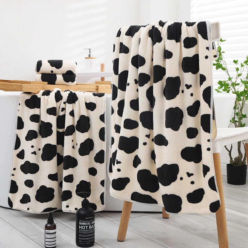 Coral Fleece Towel Bath Towel Soft High Density Cow Towel Household Daily Necessities Couple Gift Set