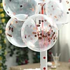 10 Pack | 12" Clear/Rose Gold Confetti Filled Latex Helium Balloons