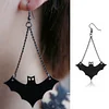 Boucle d'oreille et collier chauve-souris