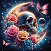Rose Skull-11CT Stamped Cross Stitch 40*40cm/15.75*15.75in tapestrymarket