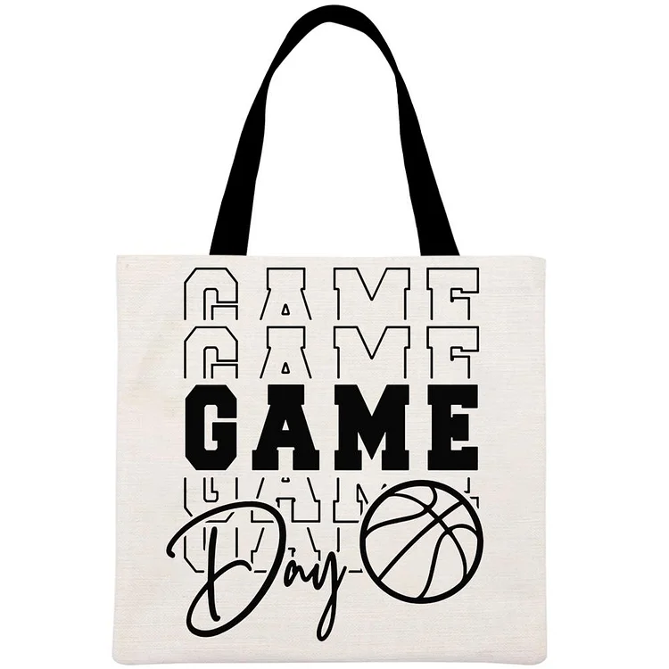 Game Day Basketball Printed Linen Bag-Annaletters