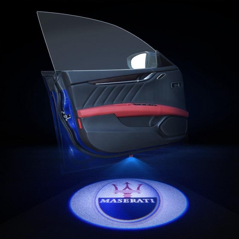 2pcs Door Logo Light Projector Ghost for Maserati Levante Ghibili Quattroporte (Fits: Maserati) voiturehub dxncar