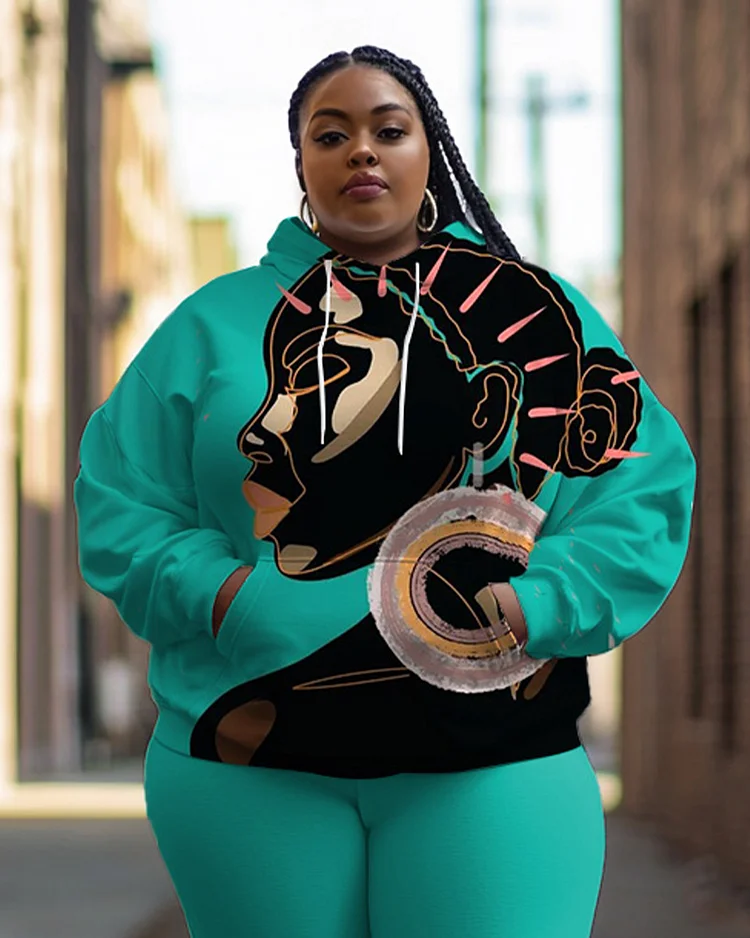 Women's Plus Size Black Art Portrait Print Set