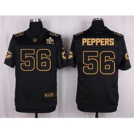 Packers #56 Julius Peppers Black Men's Stitched NFL Elite Pro Line Gold Collection Jersey