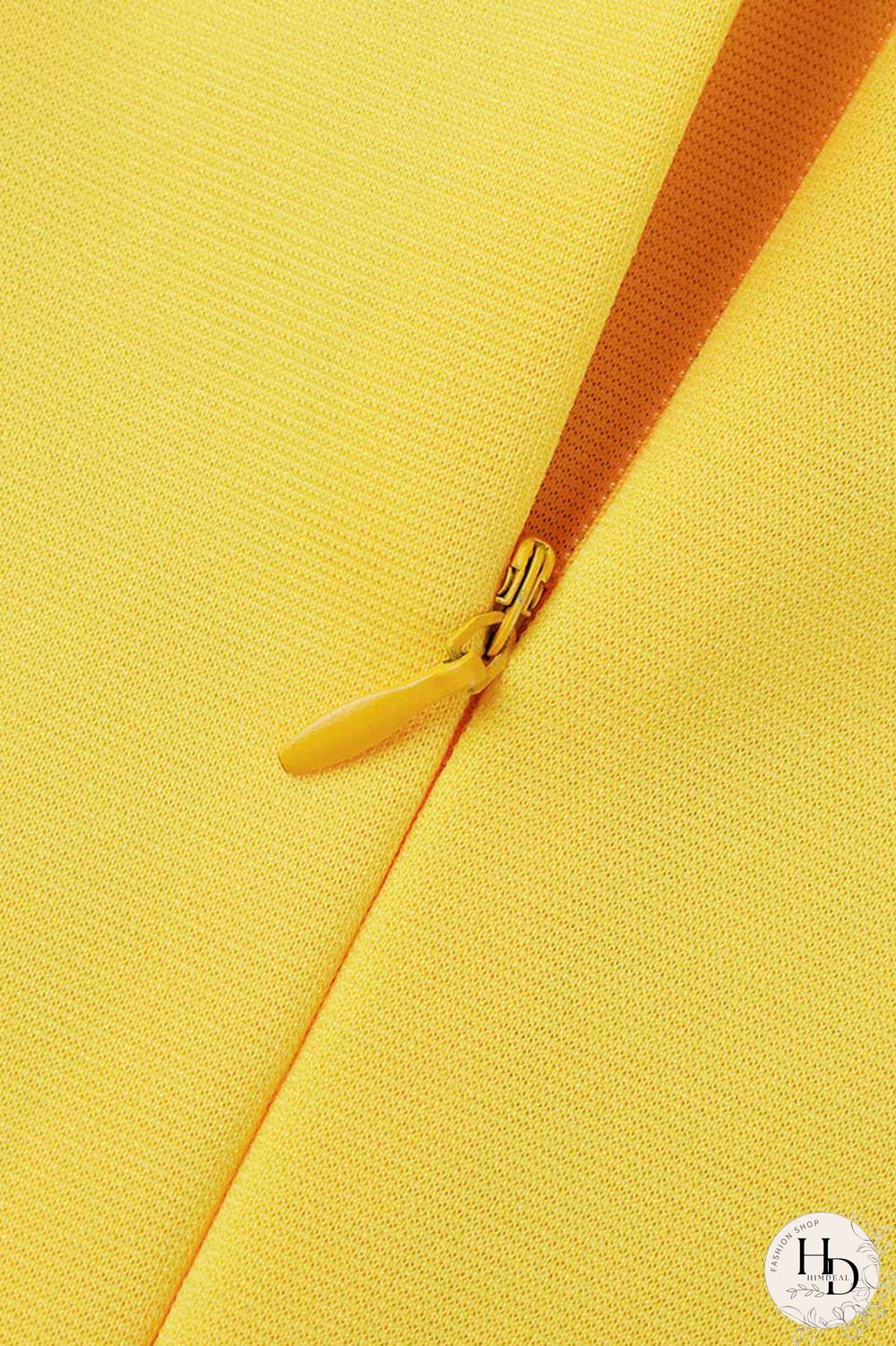 Yellow Casual Solid Patchwork Flounce Slit O Neck Dresses