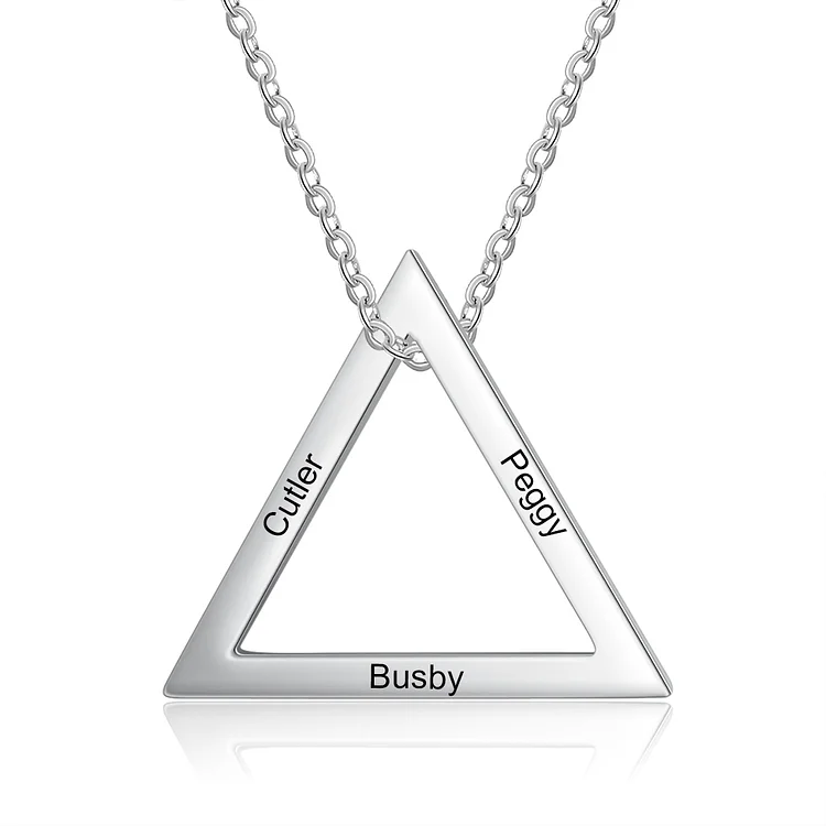 To My Badass Tribe Triangle Necklace Custom 3 Names “Thank You for Being My Badass Tribe”