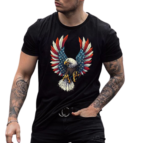 Mens Bald Eagle Flag T-shirt / [viawink] /