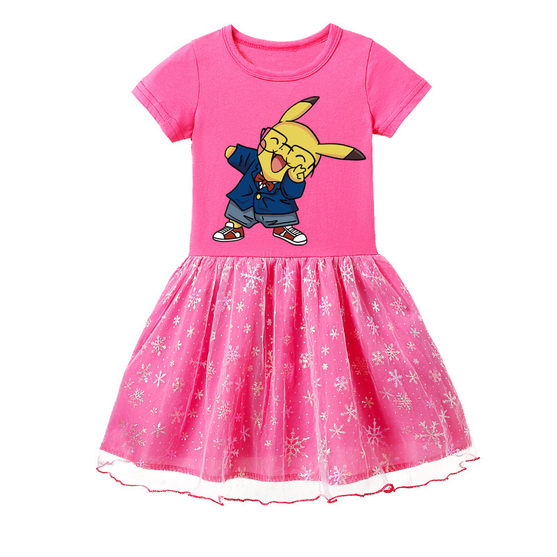 Mayoulove Pikachu Mesh Skirt - The Ultimate Pikachu Fan Apparel for Kids - Unique, Comfortable, and High-Quality - Perfect for Your Little Fan - Pikachu Mesh Skirt-Mayoulove