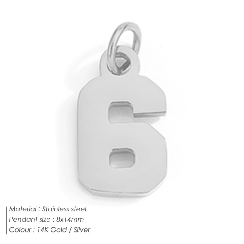 1 Piece 14*17mm 8 * 14mm 304 Stainless Steel 14K Gold Plated Number Pendant Jewelry Accessories